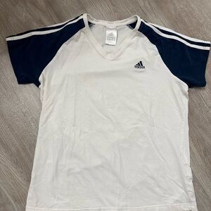 Adidas womensWhite and Navy Tee